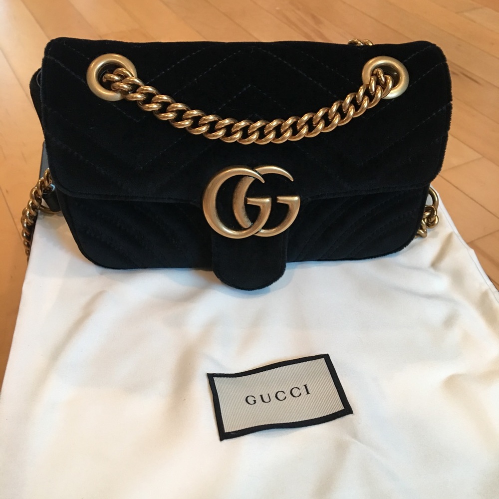 (SOLD)Gucci GG Marmont 2.0 Mini Quilted Velvet